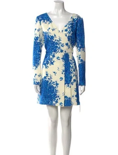 Pre-owned Valentino Virgin Wool Mini Dress W/ Tags In Neutral