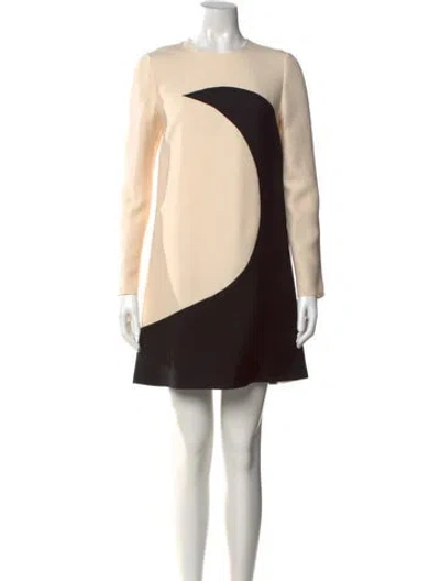 Pre-owned Valentino Virgin Wool Mini Dress W/ Tags In Neutral
