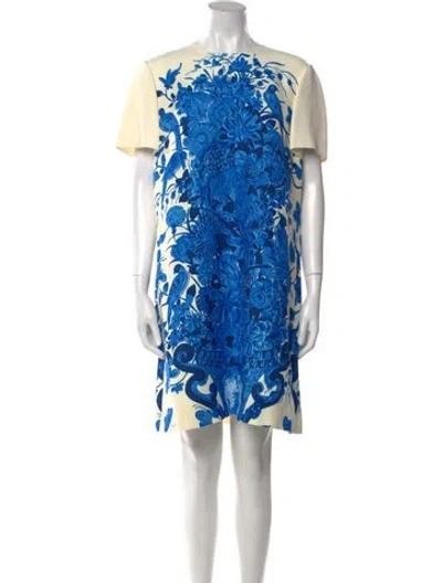 Pre-owned Valentino Virgin Wool Mini Dress W/ Tags In Neutral