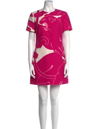Pre-owned Valentino Virgin Wool Mini Dress W/ Tags In Pink
