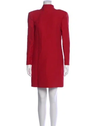 Pre-owned Valentino Virgin Wool Mini Dress W/ Tags In Red