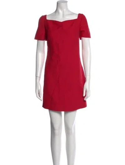 Pre-owned Valentino Virgin Wool Mini Dress W/ Tags In Red