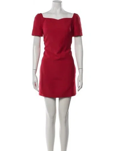 Pre-owned Valentino Virgin Wool Mini Dress W/ Tags In Red