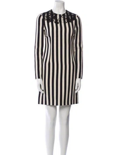 Pre-owned Valentino Virgin Wool Mini Dress W/ Tags In White