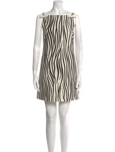 Pre-owned Valentino Virgin Wool Mini Dress W/ Tags In White