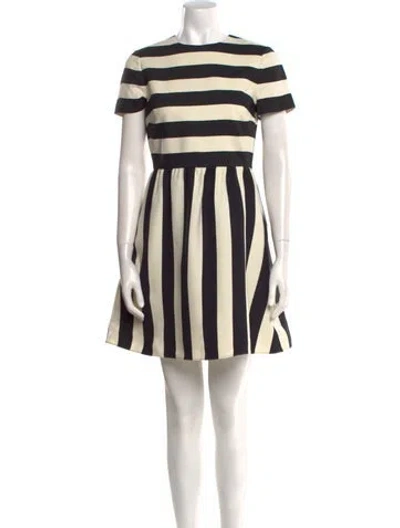 Pre-owned Valentino Virgin Wool Mini Dress In White