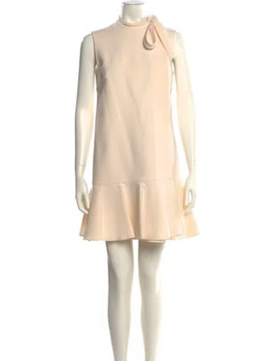 Pre-owned Valentino Virgin Wool Mini Dress In White