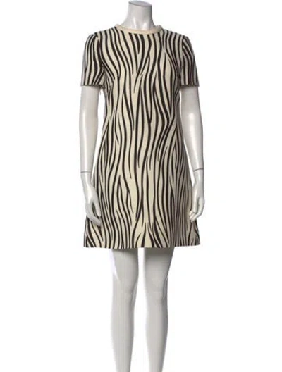 Pre-owned Valentino Virgin Wool Mini Dress In White