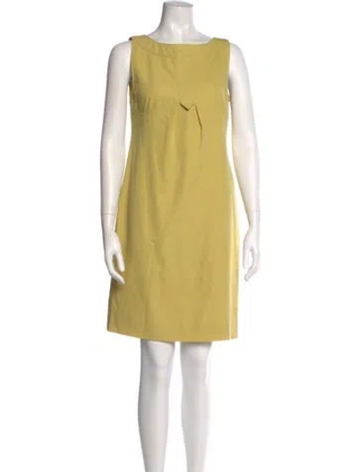 Pre-owned Valentino Virgin Wool Mini Dress In Yellow