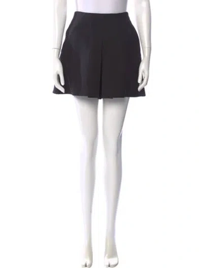 Pre-owned Valentino Virgin Wool Mini Shorts In Black
