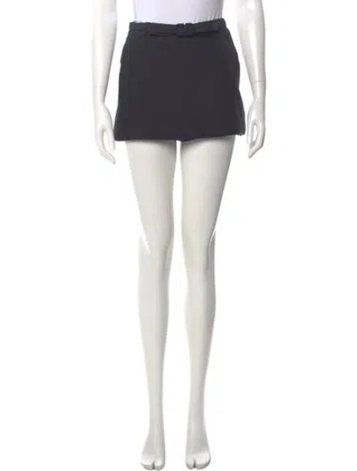 Pre-owned Valentino Virgin Wool Mini Shorts In Black