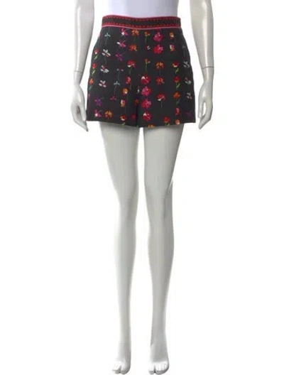 Pre-owned Valentino Virgin Wool Mini Shorts In Black