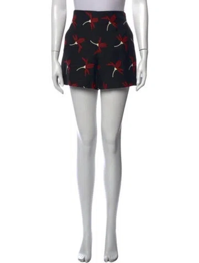 Pre-owned Valentino Virgin Wool Mini Shorts In Black