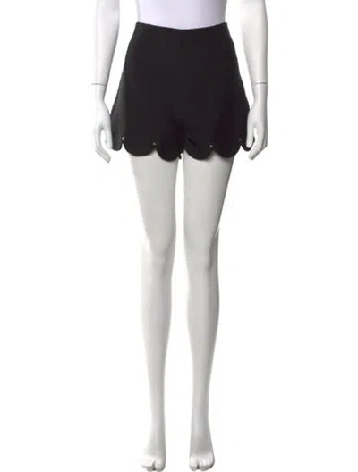 Pre-owned Valentino Virgin Wool Mini Shorts In Black