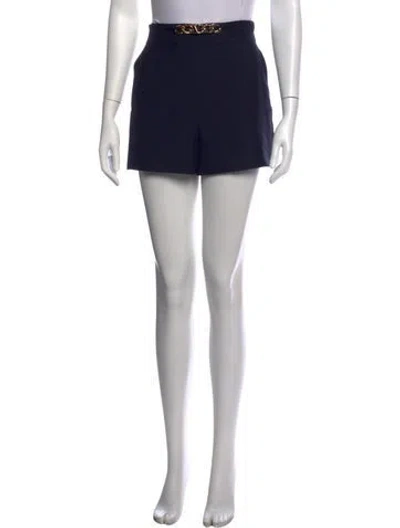 Pre-owned Valentino Virgin Wool Mini Shorts In Black
