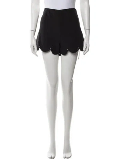 Pre-owned Valentino Virgin Wool Mini Shorts In Black