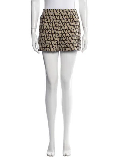Pre-owned Valentino Virgin Wool Mini Shorts In Black