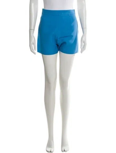 Pre-owned Valentino Virgin Wool Mini Shorts In Blue