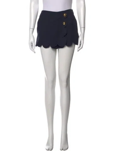 Pre-owned Valentino Virgin Wool Mini Shorts In Blue