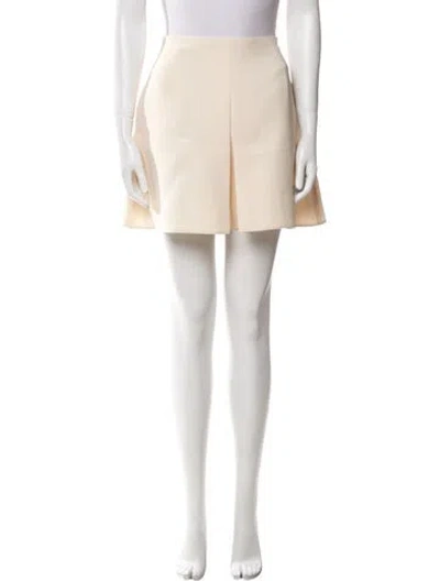 Pre-owned Valentino Virgin Wool Mini Shorts In Neutral
