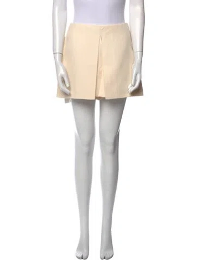 Pre-owned Valentino Virgin Wool Mini Shorts In Neutral