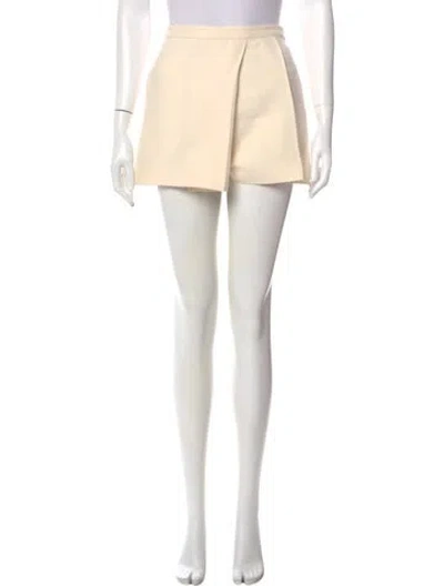 Pre-owned Valentino Virgin Wool Mini Shorts In Neutral