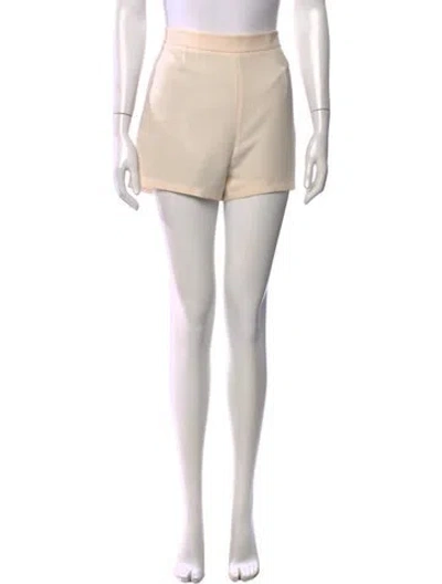 Pre-owned Valentino Virgin Wool Mini Shorts In Neutral