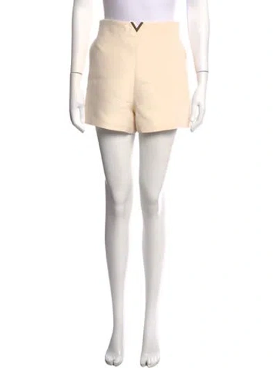 Pre-owned Valentino Virgin Wool Mini Shorts In Neutrals