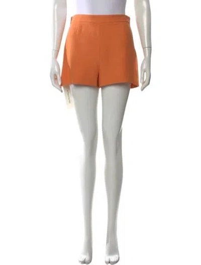 Pre-owned Valentino Virgin Wool Mini Shorts In Orange