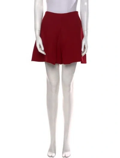 Pre-owned Valentino Virgin Wool Mini Shorts In Red