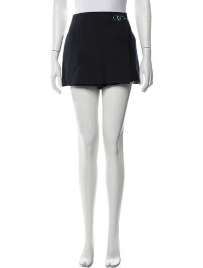 Pre-owned Valentino Virgin Wool Mini Shorts W/ Tags In Black