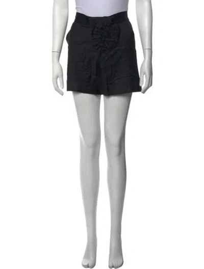 Pre-owned Valentino Virgin Wool Mini Shorts W/ Tags In Black