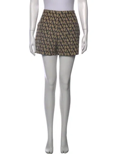 Pre-owned Valentino Virgin Wool Mini Shorts W/ Tags In Grey