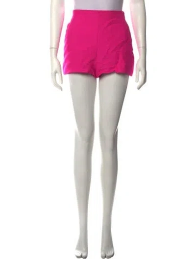 Pre-owned Valentino Virgin Wool Mini Shorts W/ Tags In Pink