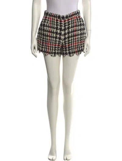 Pre-owned Valentino Virgin Wool Mini Shorts In White