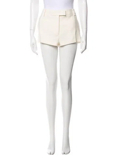 Pre-owned Valentino Virgin Wool Mini Shorts In White