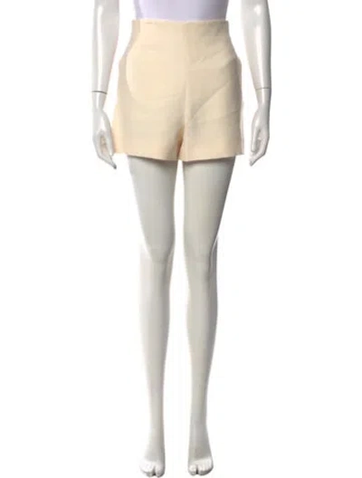 Pre-owned Valentino Virgin Wool Mini Shorts In White