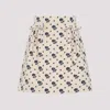 Valentino Flared Wool Mini Skirt With Bow In Neutral