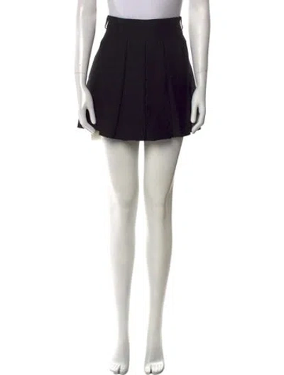 Pre-owned Valentino Virgin Wool Mini Skirt In Black