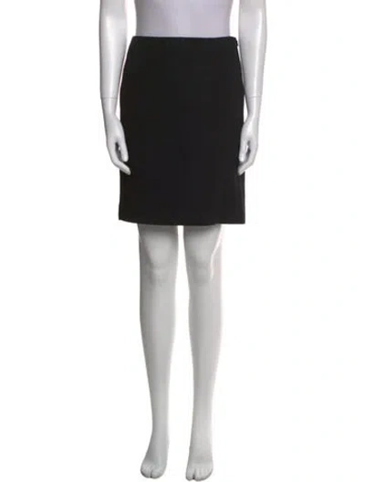 Pre-owned Valentino Virgin Wool Mini Skirt In Black
