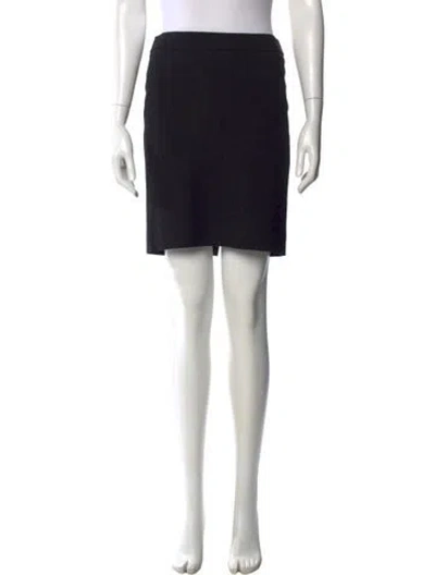 Pre-owned Valentino Virgin Wool Mini Skirt In Black