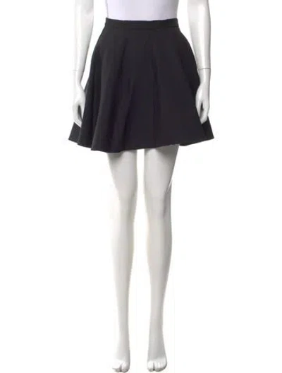 Pre-owned Valentino Virgin Wool Mini Skirt In Black
