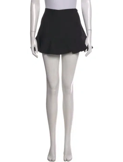 Pre-owned Valentino Virgin Wool Mini Skirt In Black