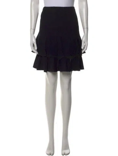 Pre-owned Valentino Virgin Wool Mini Skirt In Black