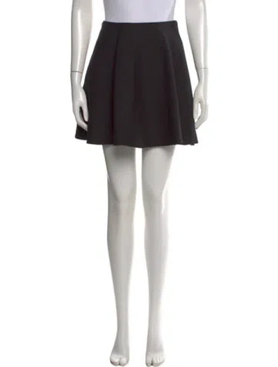 Pre-owned Valentino Virgin Wool Mini Skirt In Black