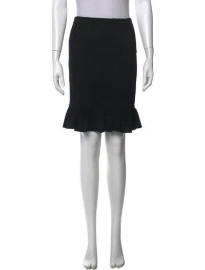 Pre-owned Valentino Virgin Wool Mini Skirt In Black