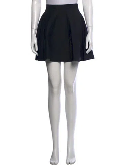 Pre-owned Valentino Virgin Wool Mini Skirt In Black