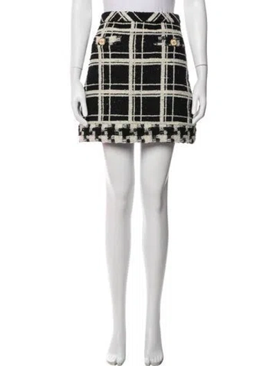 Pre-owned Valentino Virgin Wool Mini Skirt In Black