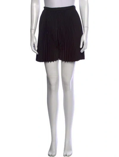 Pre-owned Valentino Virgin Wool Mini Skirt In Black