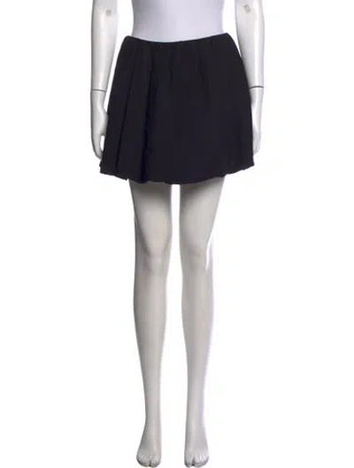 Pre-owned Valentino Virgin Wool Mini Skirt In Black